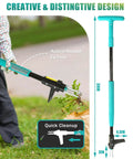 Heavy Duty Stand Up Weed Puller Tool With 3 Claw Detachable Head And Long Handle pulling weeds from lawn with auto-ejector