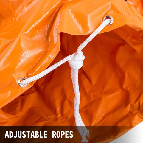 Close-up of adjustable ropes on the Beefy 16 Ft PVC Flexible Duct Hose For 12 Inch Exhaust Fans Heavy Duty PVC Coated Polyester Ducting