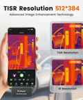 Thermal Camera For Android Smartphones With 512x384 TISR Resolution And 40mK Sensitivity 25Hz Frame Rate Ideal For Home And Automotive Leak Detection Electrical Faults And Temperature Accuracy