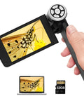 Handheld Digital Microscope With Built In LCD Screen Rechargeable Battery Portable Pocket Microscope For DIY Electronics Jewelry Soldering And Tiny Parts Inspection Anywhere In Your Home Workshop Or Field, hand-held view