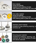 150-Piece Polishing Buffing Wheel Set For Rotary Tool With 3mm Shank showing assorted material types for various surface work