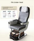 Underseat Carry On Luggage With Wheels Lightweight Soft Sided Personal Item Bag under airline seat showing fit.