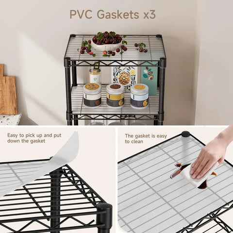 Solid Build Adjustable Wire Rolling Shelving Unit With Smooth Glide Casters And Moisture Resistant Steel Mesh For Clutter Free Closet Organization And No Hassle Multi Tier Storage Rack