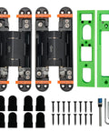 2 Pack 7 Inch Hydraulic Hidden Door Hinge Set With 180 Degree Wide Opening Self Closing Concealed Hinge 3 Way Adjustable