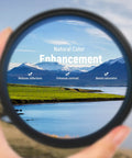 67mm Circular Polarizing Filter With 30 Layer Nano Coatings showing enhanced landscape colors and reduced glare.