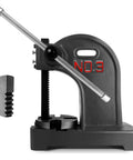 Badass 3 Ton Manual Arbor Press With Smooth Hand Wheel, Heavy Duty Cast Iron Frame And 12 Inch Capacity For Riveting Hole Punching, Bending And Metal Forming Projects Done Right Without The Hassle In Black, side view.
