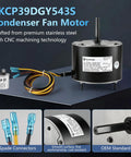 Top Notch Replacement Condenser Fan Motor 1/5 HP 1100 RPM 208-230V Copper Core Winding with spade connectors and smooth surface.