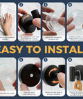Installation steps for Heavy Duty Suction Hooks That Hold Firm On Glass Tile And Mirror Removable Shower Hangers With Rock Solid Vacuum Grip Easy Mount Metal Bathroom Towel Rack Four Pack Black.
