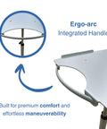 Must Have Height Adjustable Mobile Ultrasound Cart With Probe Holders Wire Basket And Lockable Wheels For Laptop Style Machines featuring an ergo-arc handle for easy maneuverability.
