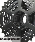 7 Speed Bicycle Cassette 11-28T Fits Mountain Bike Road Bike Folding Bike And Commuter Ride Delivers Crisp Shifting With High Strength Steel Nickel Plated Construction For Long Lasting Durability snap joint design close-up