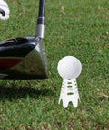 Golf club and ball on short Pro Grade Indoor Golf Tee from Pack Of 20, for Practice Mats, Durable Plastic for Simulator Setup.