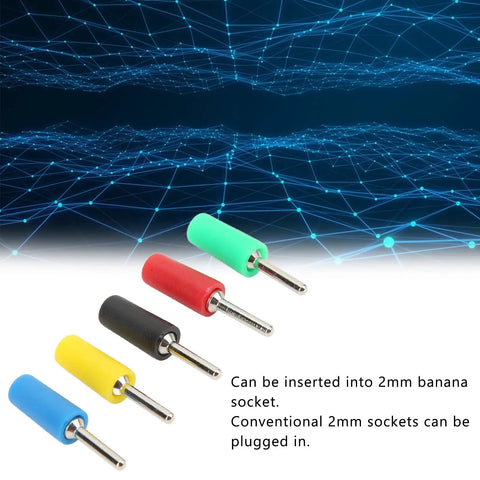Ten Piece Straight Banana Plug Connectors Set For Welding Automotive And DIY Projects Pro Grade Durable Brass 2mm Pins Assorted Colors