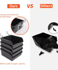 Comparison of pegboard storage bins; our thickened, reinforced metal-fixed bins versus others' broken plastic bins.