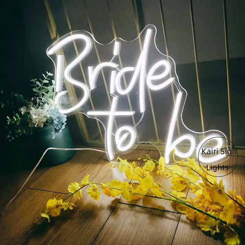 Bride To Be Neon Sign Led Light For White Wedding Party Bar Wall Decor Bedroom Or Living Space With Soft Glow On Floor