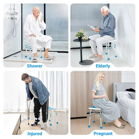 Heavy Duty Bariatric Shower Chair With 500lb Capacity, Padded Shower Stool for seniors, injured, and pregnant individuals