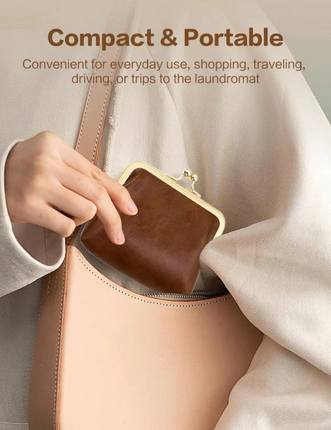 Using the Totally Adorable Vintage Coin Purse For Women Super Chic Mini Leather Change Pouch in a tote bag for convenience.