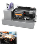 Supercharged 750W Electric Lawn Mower Blade Sharpener Bench Grinder with 7 inch ceramic wheel and powerful motor.