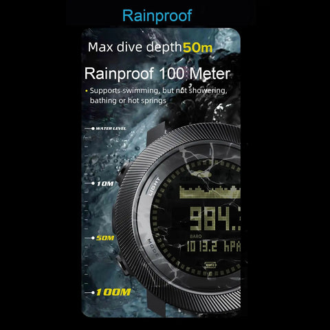 Scuba Diving Computer Watch With 100M Water Resistance LED Backlight And Easy Read Display For Night Dives screen detail