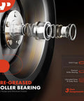 Exploded view of pre-greased roller bearing in Front Wheel Bearing And Hub Assembly With ABS For 6 Lug SUVs, highlighting components.