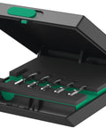 Open case of 7 Piece Combination Tapping Drill Bit Set With Rapidaptor Quick Change Holder, Quarter Inch Drive For Power Screwdrivers.