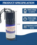 Hard Start Kit For Air Conditioners 3 Pack, Universal 115V-288VAC Replacement, image showing product specifications.
