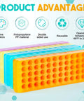 10 Pack Multi Color Microcentrifuge Tube Racks, 60 Hole Each, Double Panel Polypropylene Test Holder For 0.5 To 2 Ml Tubes