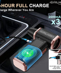 High Speed Cordless Air Duster 300000 RPM Turbo Blower With Variable Speed for barbers, charging in car with cable attached
