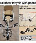 Top view of Three Wheel Kids Pedal Tricycle With Back Seat, Belt And Armrests, Front And Rear Brakes, Outdoor Cruiser