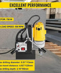 Badass 750W Magnetic Drill Press Featuring A Rocksolid 8500N Base Magnet And Slick Tabletop Build for precise drilling details.