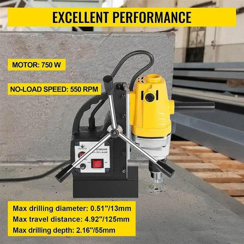 Badass 750W Magnetic Drill Press Featuring A Rocksolid 8500N Base Magnet And Slick Tabletop Build for precise drilling details.
