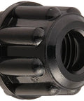 Black one quarter inch connecting nut for pump systems, heavy duty quick connect fitting, durable metal construction, reliable seal