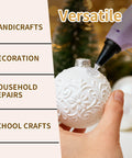 Crystal Clear Hot Glue Sticks 8 Inch By 0.43 Inch 30 Pack For Hot Glue Gun shown decorating white ornament