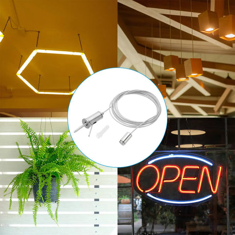 Ceiling Hanging Wire Cable Kit 2m 6.6ft 4 Pack Adjustable Light Suspension Kit For Pendant Lights Panel Mounts in Chrome
