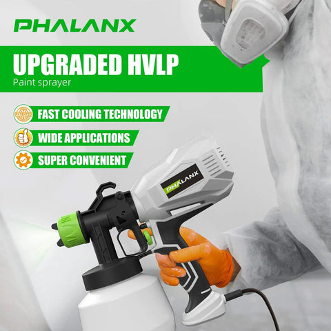 DIY Ready HVLP Paint Sprayer Kit with 1200ml Cup and 6 Ft Cord, 3 Nozzles and 3 Spray Patterns in use for home projects