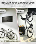 Before and after use of Locking Slatwall Bike Hooks Set Heavy Duty Wall Mount Bicycle Hanger With PVC Coating Rubberized Protection