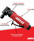 Pro Grade.5 Horsepower Angle Die Grinder At 20000 Rpm with low-weight design and safety trigger for swift grinding and cutting.