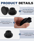 36Pc T Shaped Silicone Plugs Dope Snap In Hole Seals Waterproof Round Rubber Stoppers For 16.5 To 17mm Holes Product Details