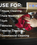 Hand using red towel from All-Purpose Microfiber Cleaning Towels Pack 12, 16x16 Inches, 300gsm, Highly Absorbent, for cleaning machine