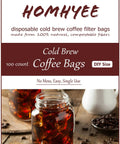 No Mess Cold Brew Filters 100 Count Disposable Fine Mesh Bags For Concentrate And Iced Coffee Maker French Press Cold Brew Kit
