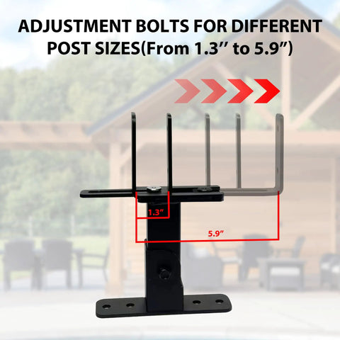 Heavy Duty Roof Riser Bracket Kit For Pergola Posts And Wood Beams, 3 Pcs Adjustable Roof Mount Brackets With Hardware, U Shaped Saddle Design For No Fuss Setup And Solid Custom Fit