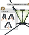 Tigerblade High Back Camping Chair With Pillow Design Ultra Comfy Widened Seat Foldable Outdoor Chair frame setup