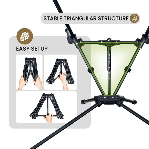 Tigerblade High Back Camping Chair With Pillow Design Ultra Comfy Widened Seat Foldable Outdoor Chair frame setup