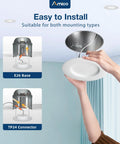 Hands installing Top Shelf 12 Pack 5 And 6 Inch Led Recessed Lighting Features No Fuss Retrofit Can Fixtures with E26 base.