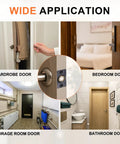4 Pack Adjustable Magnetic Door Catch Kit for Cabinets and Closets With Screws, shown on wardrobe and bedroom doors
