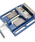 Drill Press Vise For Real World Makers, 4 Inch Jaw Opening Machinist Vise, Boss Tough Heavy Duty Steel Low Profile Bench Clamp For Drilling