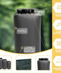 Three Pack Waterproof Dry Bags 5L 10L 20L For Travel Boating Fishing Rafting Swimming Camping And Go To Outdoor Adventures Lightweight Durable