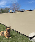 Beige Privacy Fence Screen With Grommets 8 Foot By 50 Foot Outdoor Windscreen For Backyard And Patio UV Blocking Shield Heavy Duty