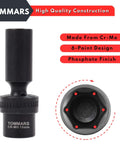Three Eighths Inch Drive Universal Swivel Impact Socket Set Deep 6 Point Wobble Flexible Metric Ten To Nineteen Millimeter For Pros In The Shop Fits All Three Eighths Inch Ratchets And Pneumatic Tools Pro Grade Chromoly Steel, 13mm Cr-Mo 6-point impact socket
