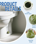Dang Cute Frog Themed Ceramic Toilet Bowl Bolt Covers Two Piece Kit Rust Resistant Plumbing Hardware For Bathroom Decor, features a cute frog design and smooth surface.