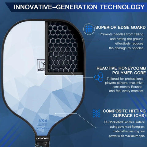 Lightweight Fiberglass Pickleball Paddles Set Of 2 With Honeycomb Core And Grippy Handle For Superior Spin And Control USAPA Approved